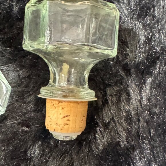 Vintage Walker Bourbon Glass Decanter Starburst Design Cork Stopper - Picture 4 of 7